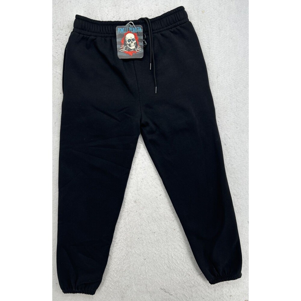 Powell Peralta Skateboards Sweatpants NWT Black Fleece Cuffed Jogger Pants XS